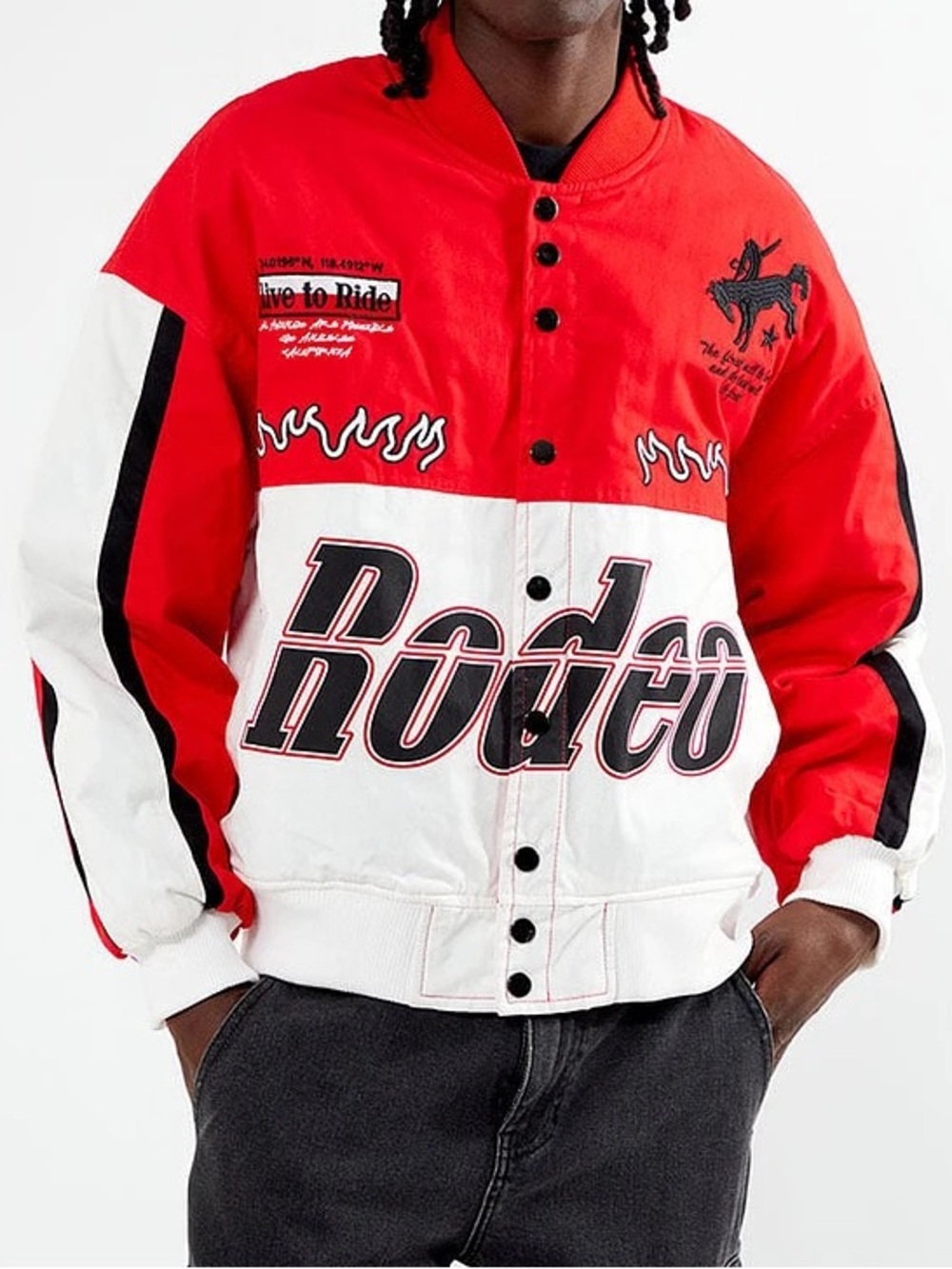 PacSun Rodeo Mens Quilted Bomber Jacket Size M